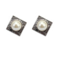 High Quality Square Design Jewelry Big Pearl Afican Earrings